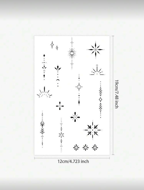 Autocollant Motif géométrique henné noir