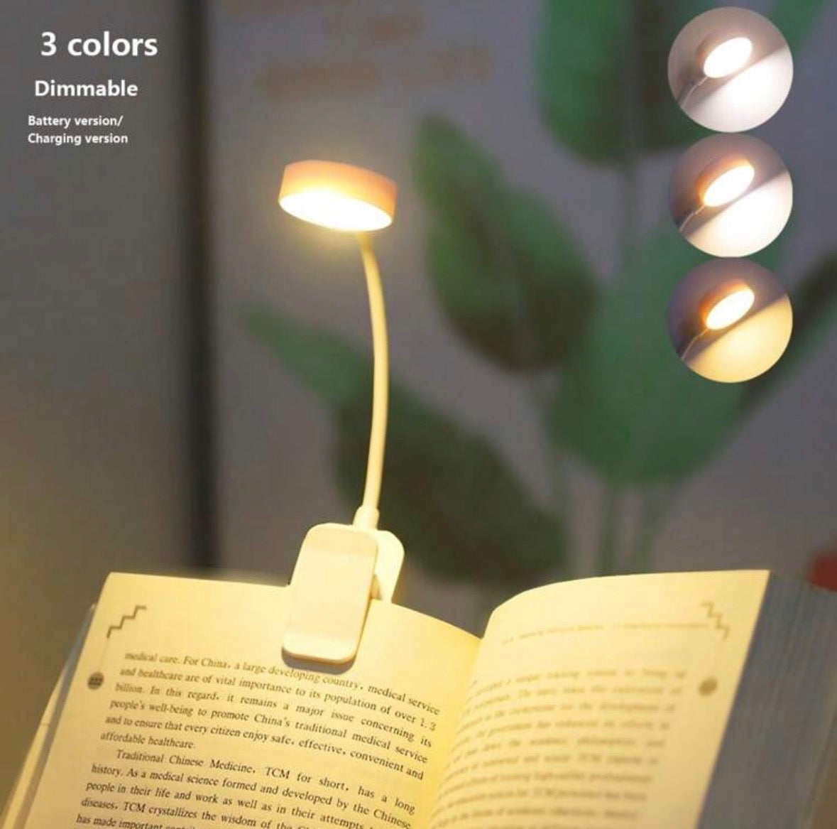 Lampe de lecture à pince 4 LED