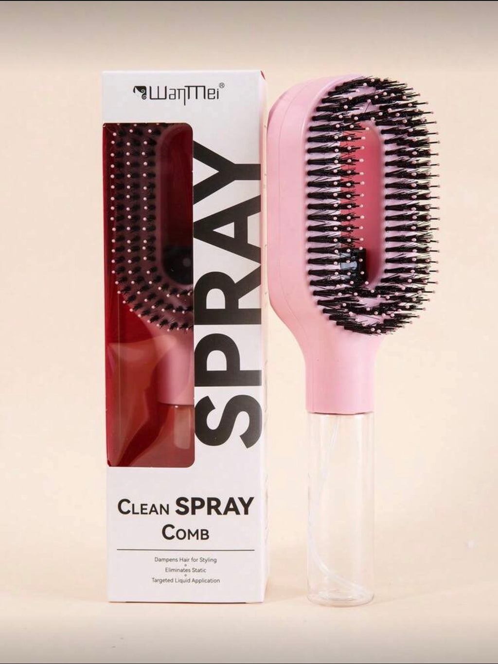 Brosse à cheveux 2-en-1 avec vaporisateur