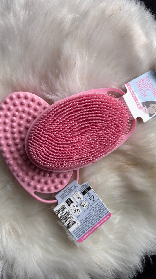 🧼 Brosse exfoliante en silicone – Rose 💗