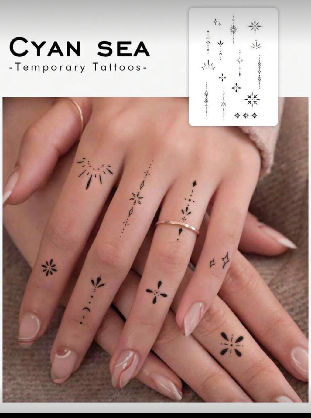 Autocollant Motif géométrique henné noir